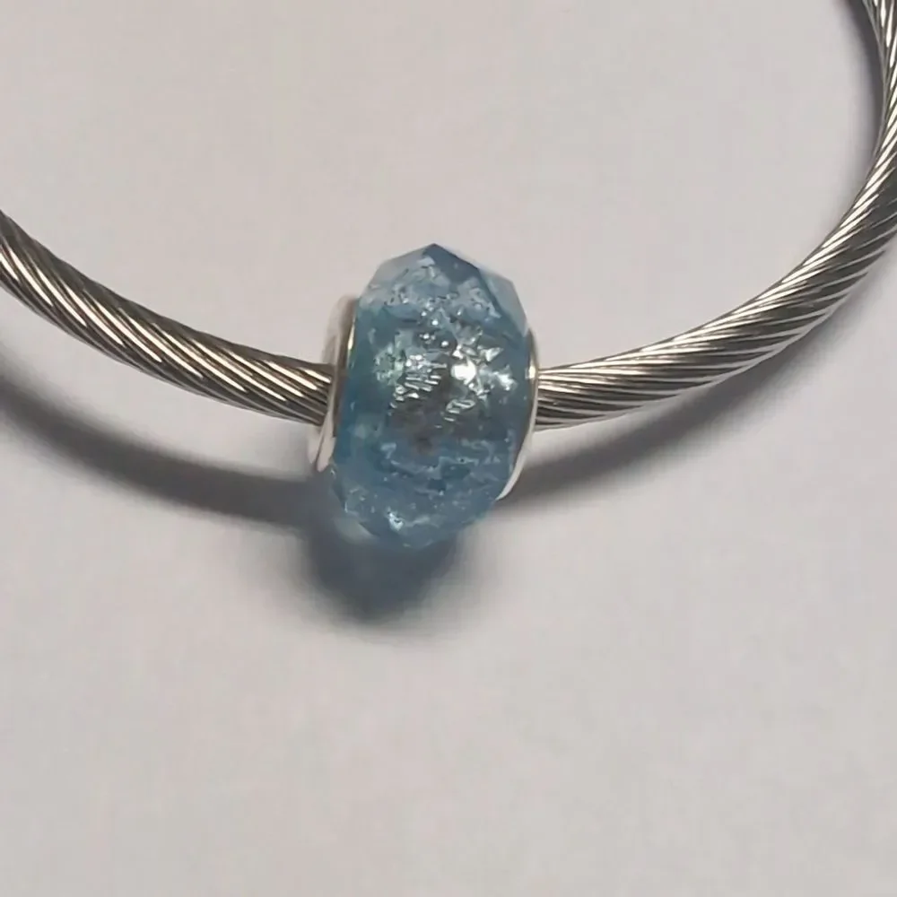 charm blue glittery